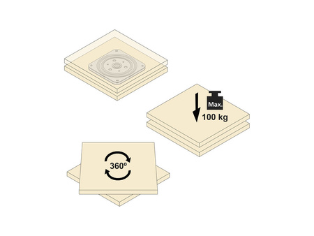 Podstawa obrotowa Giro Base 4, 100 kg, Stal, Ocynkowany