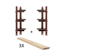 Zestaw do budowy panelu z ruchomych deseczek na wysokość 28 cm system brązowy plus 3 deski o długości 130 cm i grubości 2cm