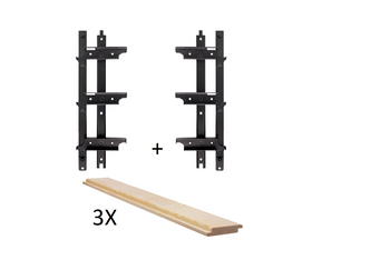 Zestaw do budowy panelu z ruchomych deseczek na wysokość 28 cm system czarny plus 3 deski o długości 160 cm i grubości 2cm