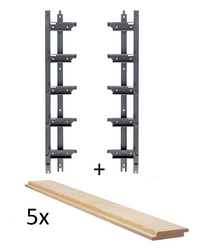 Zestaw do budowy panelu z ruchomych deseczek na wysokość 48 cm system antracyt plus 5 desek o długości 100 cm i grubości 2cm