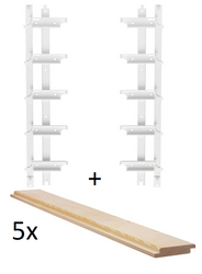 Zestaw do budowy panelu z ruchomych deseczek na wysokość 48 cm system biały plus 5 desek o długości 100 cm i grubości 2cm