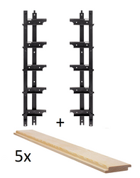Zestaw do budowy panelu z ruchomych deseczek na wysokość 48 cm system czarny plus 5 desek o długości 100 cm i grubości 2cm