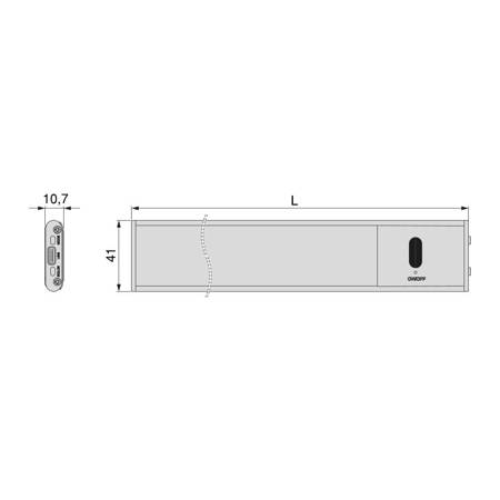 Lampa ścienna LED Kaus ładowana przez USB z czujnikiem ruchu, L 400 mm Anodyzowany mat