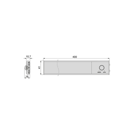 Lampa ścienna LED Kaus ładowana przez USB z czujnikiem ruchu, L 400 mm Czarny