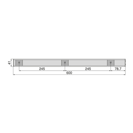 Lampa ścienna LED Kaus ładowana przez USB z czujnikiem zbliżeniowym, L 600 mm Anodyzowany mat