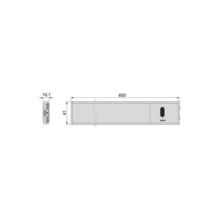 Lampa ścienna LED Kaus ładowana przez USB z czujnikiem zbliżeniowym, L 600 mm Anodyzowany mat