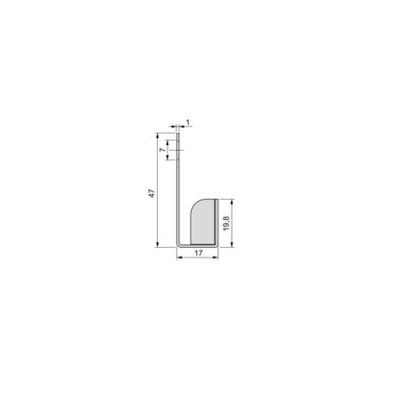 Profil Gola do piekarnika 580 mm Anodyzowany mat 1 szt.