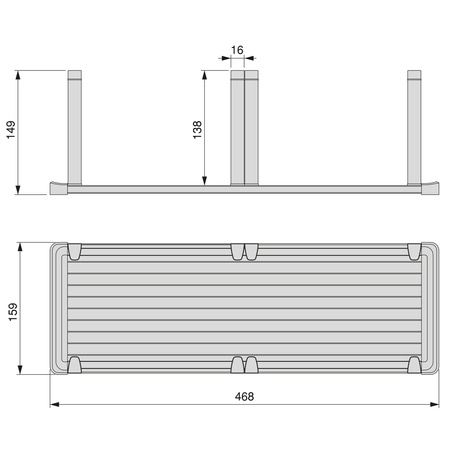Uchwyt na talerze Orderbox do szuflady, pionowy 159x468 mm, Szaro-antracytowy Emuca
